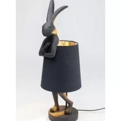 Tischleuchten-KARE Design Tischleuchte Animal Rabbit Matt Schwarz 68Cm