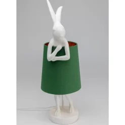 Tischleuchten-KARE Design Tischleuchte Animal Rabbit Weis/Grun 68Cm