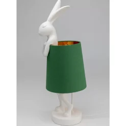 Tischleuchten-KARE Design Tischleuchte Animal Rabbit Weis/Grun 68Cm