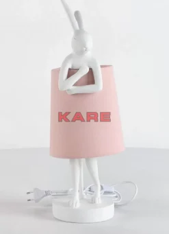 Tischleuchten-KARE Design Tischleuchte Animal Rabbit Weis/Rosa 50Cm