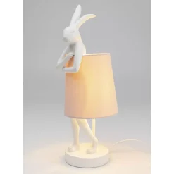 Tischleuchten-KARE Design Tischleuchte Animal Rabbit Weis/Rosa 50Cm