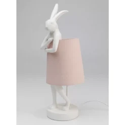 Tischleuchten-KARE Design Tischleuchte Animal Rabbit Weis/Rosa 50Cm