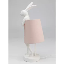Tischleuchten-KARE Design Tischleuchte Animal Rabbit Weis/Rosa 50Cm