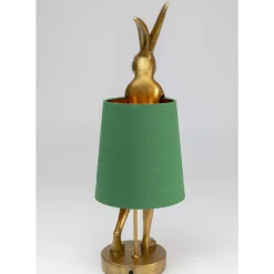 Tischleuchten-KARE Design Tischleuchte Animal Rabbit Gold/Grun 68Cm