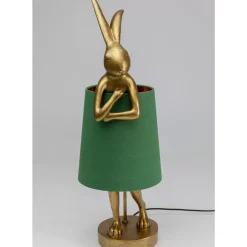 Tischleuchten-KARE Design Tischleuchte Animal Rabbit Gold/Grun 68Cm