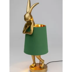 Tischleuchten-KARE Design Tischleuchte Animal Rabbit Gold/Grun 68Cm