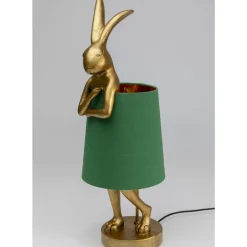 Tischleuchten-KARE Design Tischleuchte Animal Rabbit Gold/Grun 68Cm