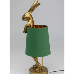 Tischleuchten-KARE Design Tischleuchte Animal Rabbit Gold/Grun 68Cm