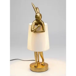 Tischleuchten-KARE Design Tischleuchte Animal Rabbit Gold/Weis 50Cm