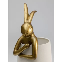 Tischleuchten-KARE Design Tischleuchte Animal Rabbit Gold/Weis 50Cm