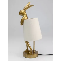 Tischleuchten-KARE Design Tischleuchte Animal Rabbit Gold/Weis 50Cm