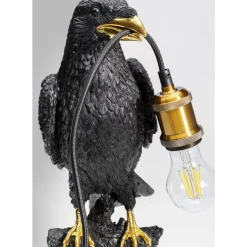 Tischleuchten-KARE Design Tischleuchte Animal Sitting Crow Matt Schwarz