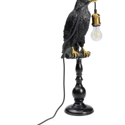 Tischleuchten-KARE Design Tischleuchte Animal Sitting Crow Matt Schwarz