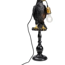 Tischleuchten-KARE Design Tischleuchte Animal Sitting Crow Matt Schwarz