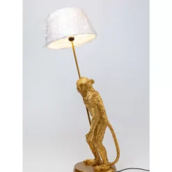 Tischleuchten-KARE Design Tischleuchte Animal Standing Monkey Gold 51Cm