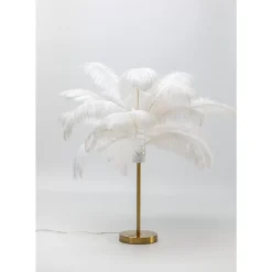Tischleuchten-KARE Design Tischleuchte Feather Palm Weis 60Cm