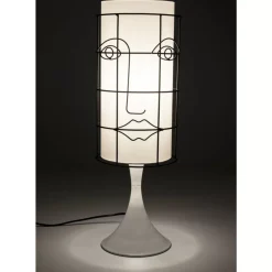 Tischleuchten-KARE Design Tischleuchte Grid Face Weis 60Cm