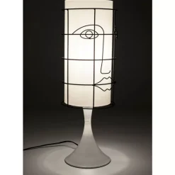 Tischleuchten-KARE Design Tischleuchte Grid Face Weis 60Cm