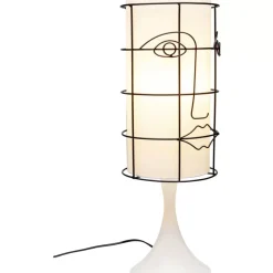 Tischleuchten-KARE Design Tischleuchte Grid Face Weis 60Cm