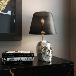 Tischleuchten-KARE Design Tischleuchte Skull Crystals Front 44Cm