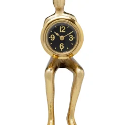 Uhren-KARE Design Tischuhr Sitting Man Gold 8X27Cm