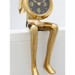Uhren-KARE Design Tischuhr Sitting Man Gold 8X27Cm