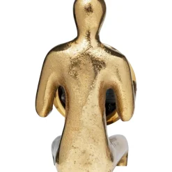 Uhren-KARE Design Tischuhr Sitting Man Gold 8X27Cm