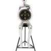 Uhren-KARE Design Tischuhr Sitting Man Silber 12X31Cm
