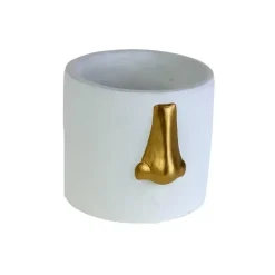 Sonstiges & Zubehör Accessoires-KARE Design Ubertopf Nase Weiss/Gold