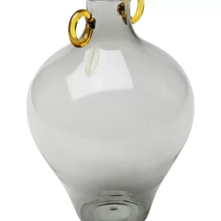 Vasen-KARE Design Vase Amore Handle Grau 23Cm
