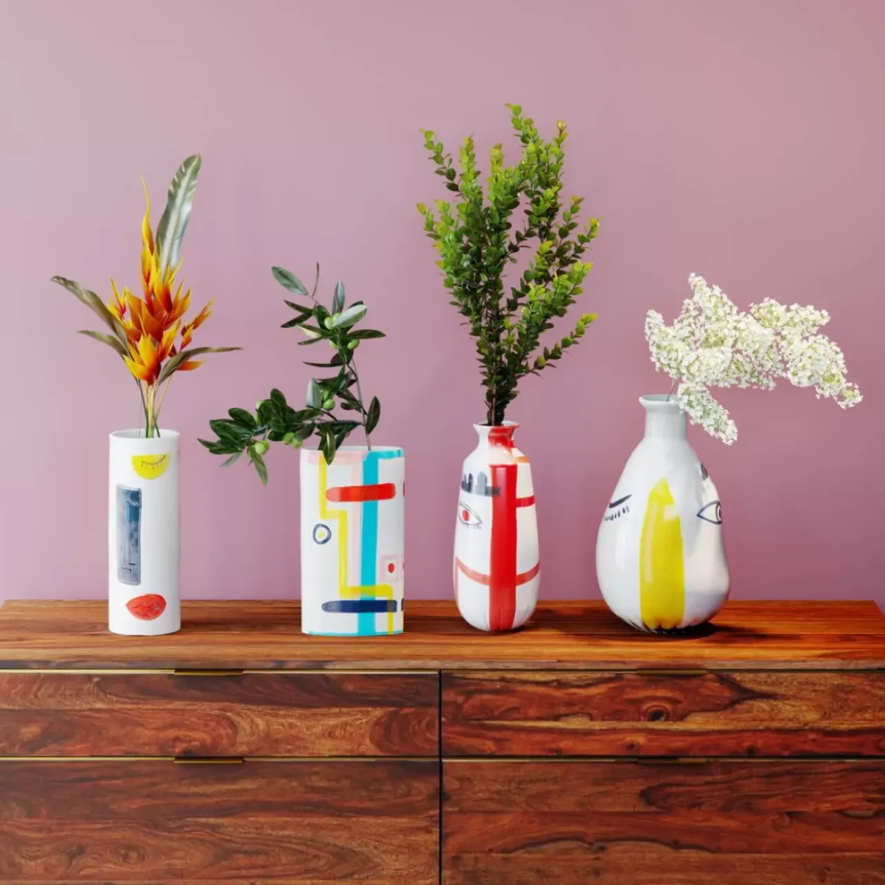 Vasen-KARE Design Vase Art Face Colore 23