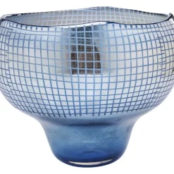 Vasen-KARE Design Vase Grid Luster Blau 28Cm