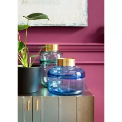 Vasen-KARE Design Vase Positano Belly Blau 21Cm