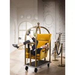 Kleinmöbel & Sonstiges-KARE Design Vip Gepackwagen Vegas Gold