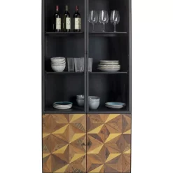 Regale-KARE Design Vitrine Illusion Gold 90X180Cm