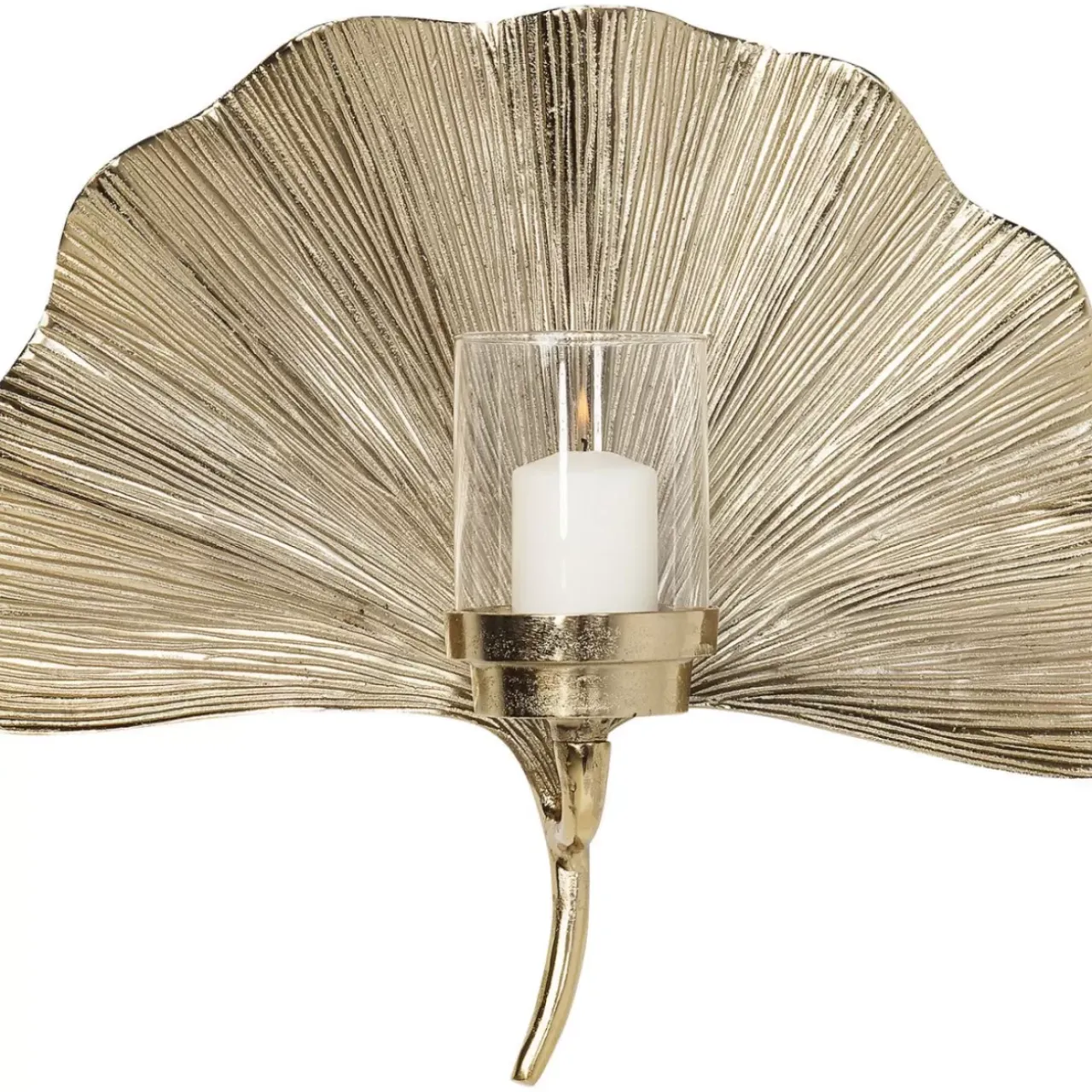 Bilder-KARE Design Wandkerzenhalter Ginkgo Leaf 45Cm