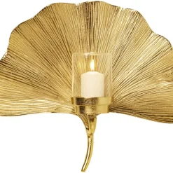 Bilder-KARE Design Wandkerzenhalter Ginkgo Leaf 45Cm