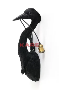 Wandleuchten-KARE Design Wandleuchte Animal Heron Schwarz 26X62Cm