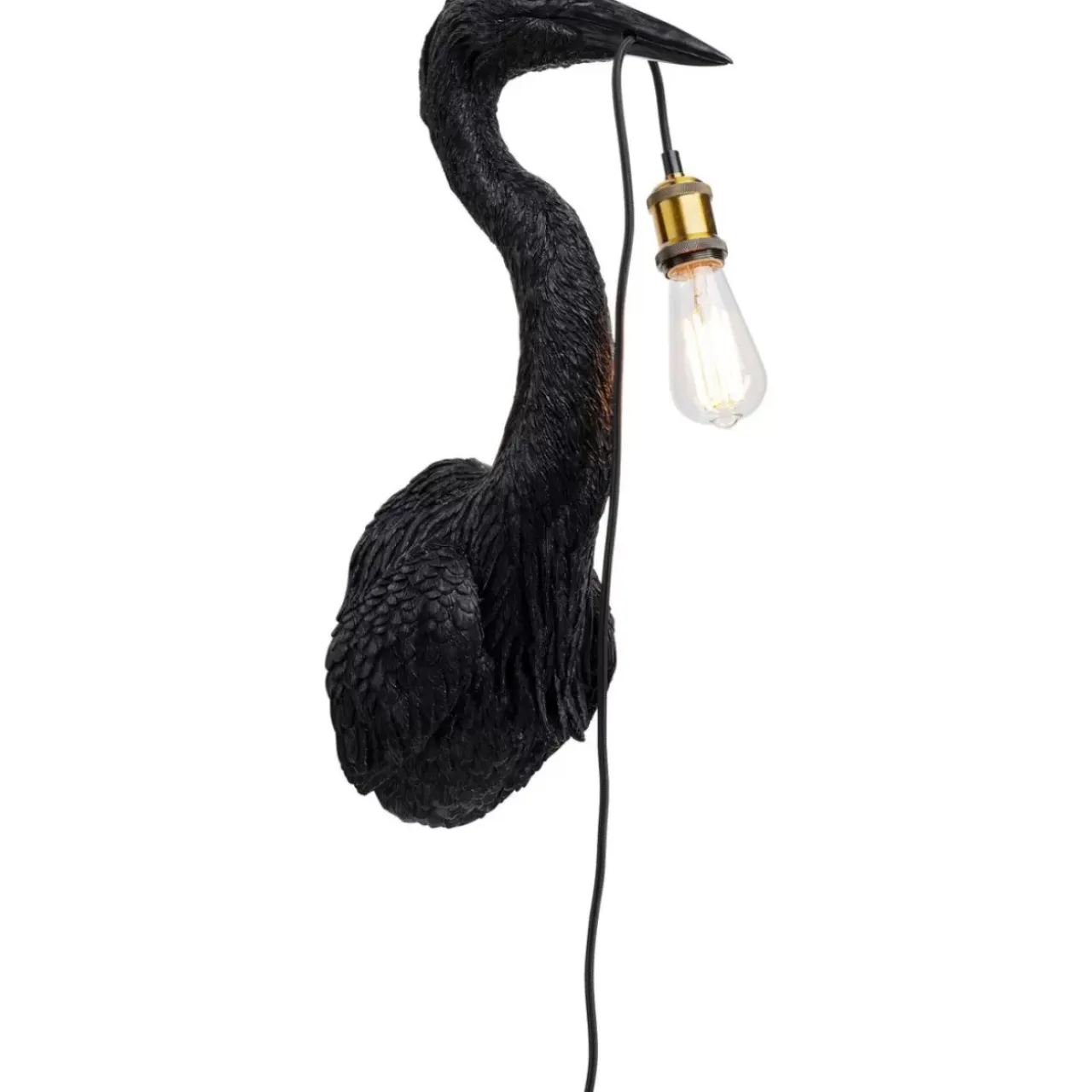 Wandleuchten-KARE Design Wandleuchte Animal Heron Schwarz 26X62Cm