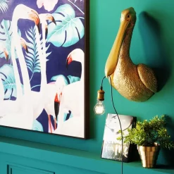 Wandleuchten-KARE Design Wandleuchte Animal Spoonbill Gold 29X62Cm