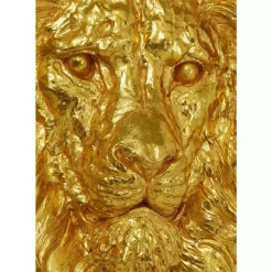 Bilder-KARE Design Wandobjekt Lion Head Gold 90X100Cm