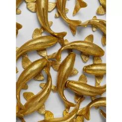 Bilder-KARE Design Wandobjekt School Of Koi Gold O160Cm