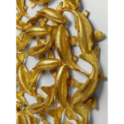 Bilder-KARE Design Wandobjekt School Of Koi Gold O160Cm