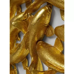 Bilder-KARE Design Wandobjekt School Of Koi Gold O160Cm