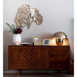 Bilder-KARE Design Wandschmuck Ginkgo Gold Gros