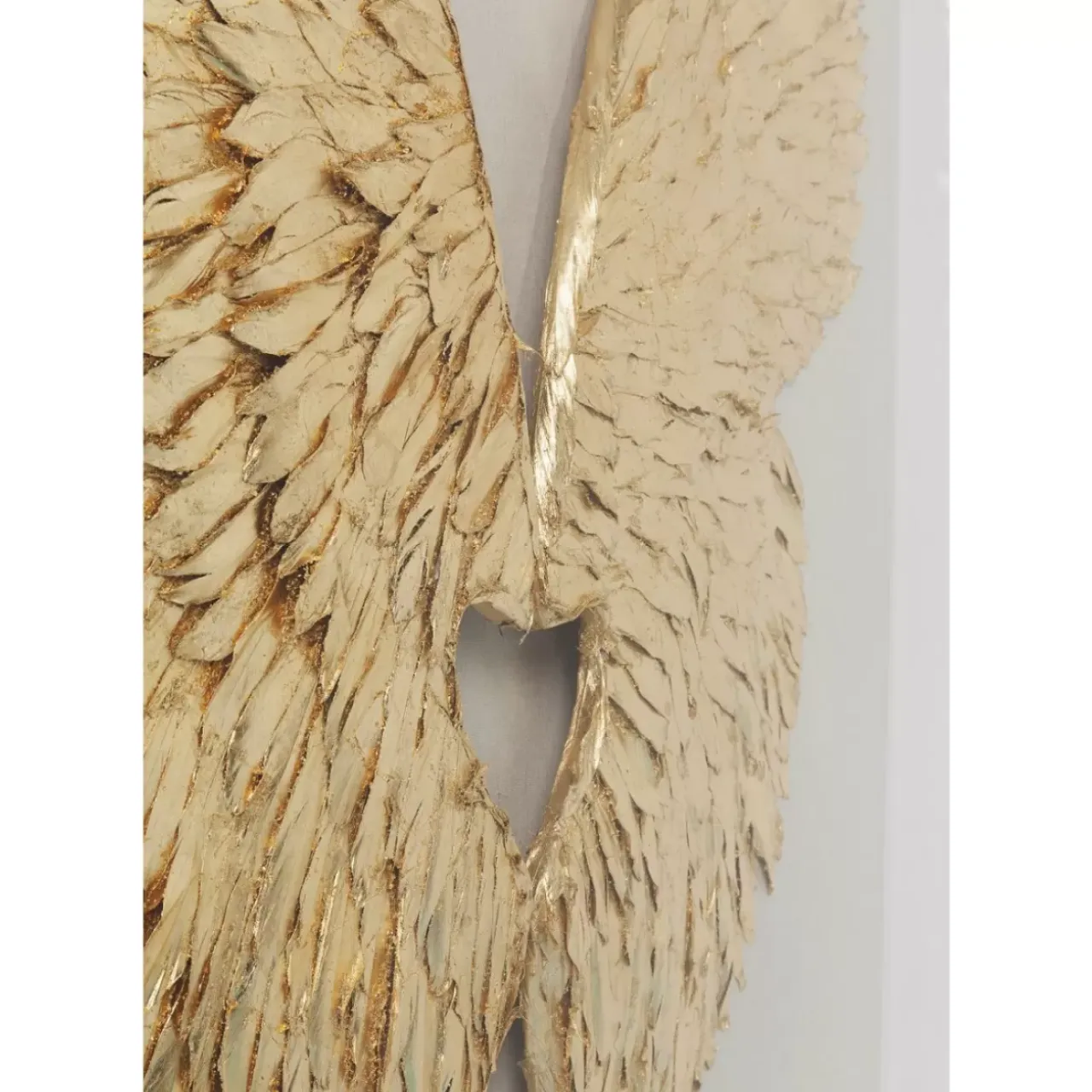 Bilder-KARE Design Wandschmuck Wings Gold-Weis 120X120Cm
