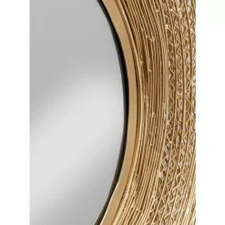 Spiegel-KARE Design Wandspiegel Gold Wire O61Cm