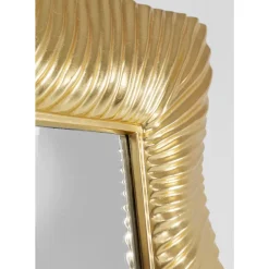 Spiegel-KARE Design Wandspiegel Wavy Brass 94X124Cm