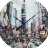 Uhren-KARE Design Wanduhr Glas Times Square O80Cm