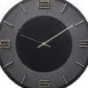 Uhren-KARE Design Wanduhr Leonardo Schwarz/Gold 50